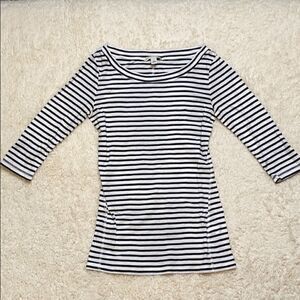 S Banana Republic Black and White Striped Top
